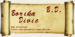 Borika Divić vizit kartica